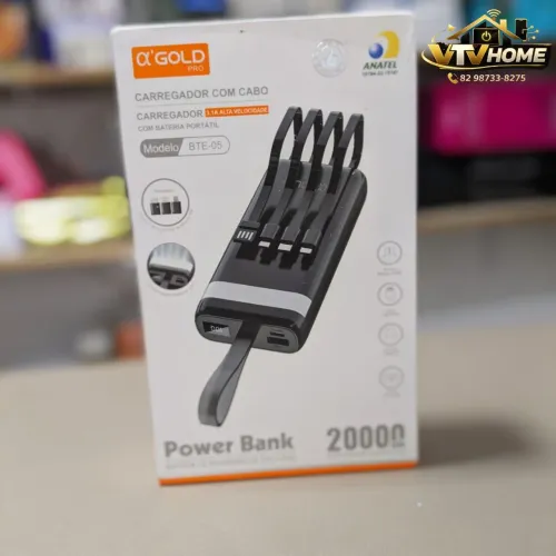 Carregador Portátil Powerbank A'Gold 20.000 mAh + Entrega Grátis