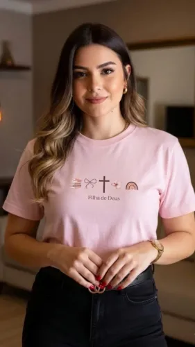 Camiseta feminina cristã Filha de Deus
