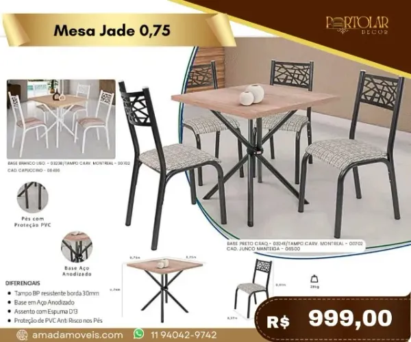 Mesa Jade 0,75 a pronta entrega