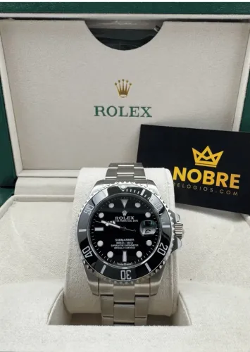 Relógio Submariner Date Preto Automático Super Premium