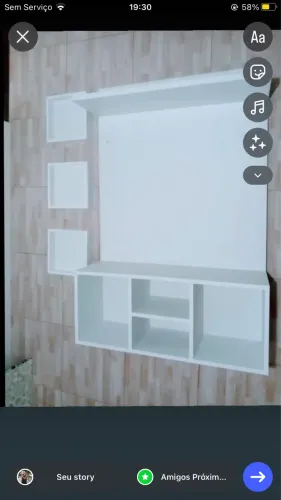 Painel pra sala com raque cor branca