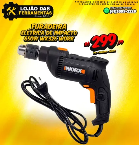 Furadeira Elétrica de Impacto 650w WX326 Work