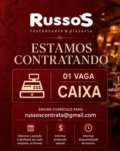 CAIXA DE RESTAURANTE