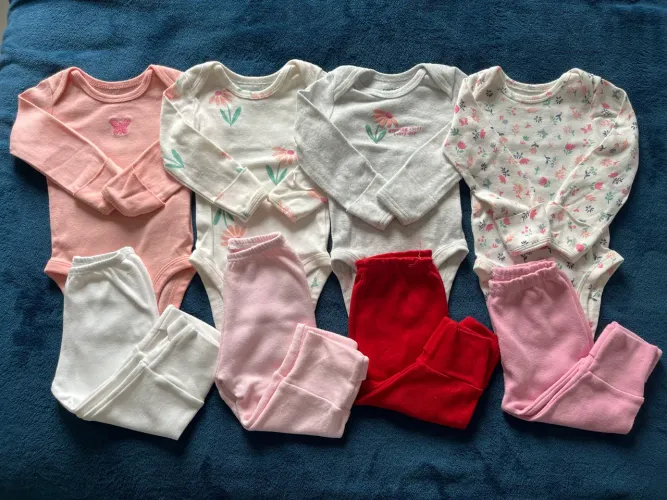 Body Carters Manga Longa e Mijão Menina Bebe RN Semi Novo