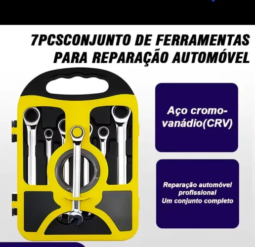 Chave Combinada Catraca Jogo Chaves 7pcs Cabeça Móvel 8-19mm