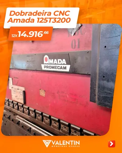 Dobradeira CNC 125T3200 Marca Amada 12x R$ 14.916,66