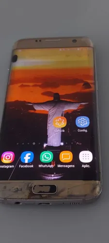 Samsung S7 Edge trincado mais funciona perfeitamente