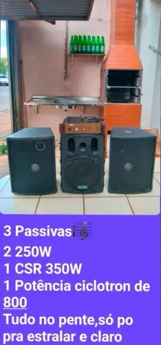 Caixas de Som e Potência ciclotron 