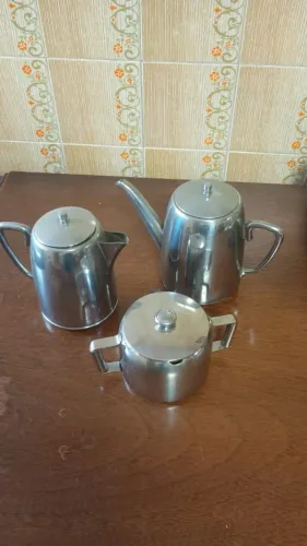 Conjunto bule Inox chá e café