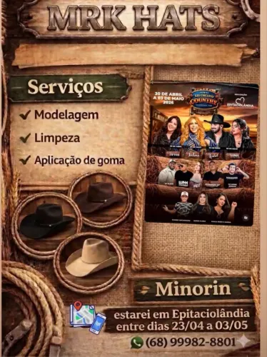 Modelagem, limpeza e aplicação de goma em chapéu.