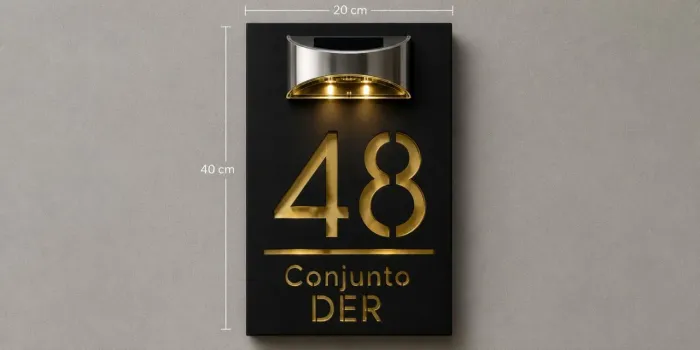 Placas do seu endereço residêncial ou  comercial personalizado com iluminação solar 