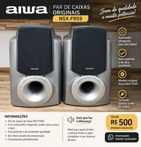 ? PAR DE CAIXAS ORIGINAIS AIWA NSX-F959