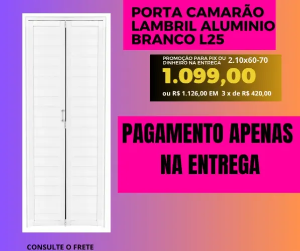 porta camarão aluminio lambril 2.10x600 cod 52 - frete a/c