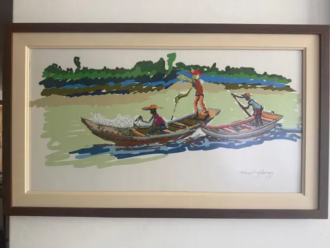 Salomão Zalcbergas - Pescadores - Aquarela