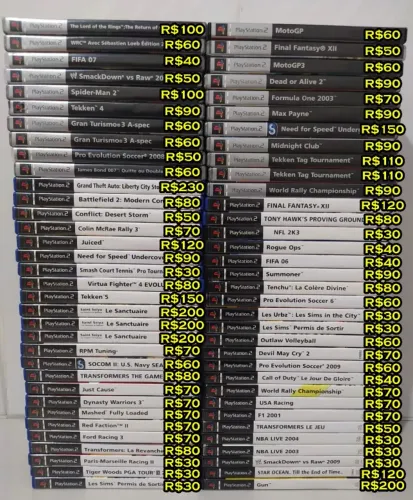 Jogos de PS2 Originais Europeus