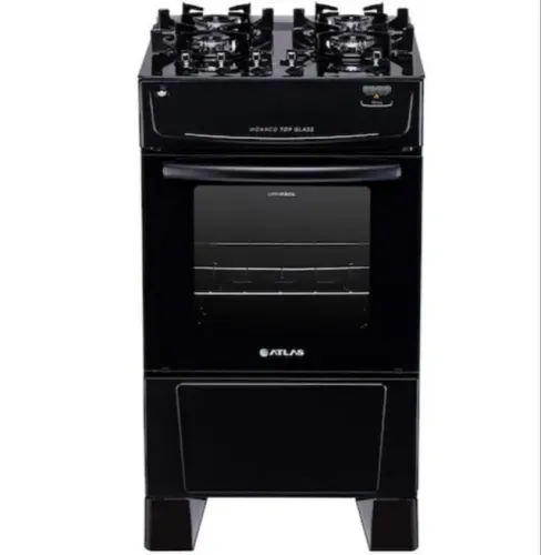 Fogão 4 Bocas Mônaco Top Glass com Mesa de Vidro Bivolt - Vellari Móveis