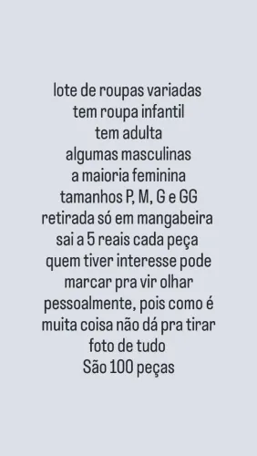 Lote de roupas pra bazar brechó adulto infantil peças variadas 