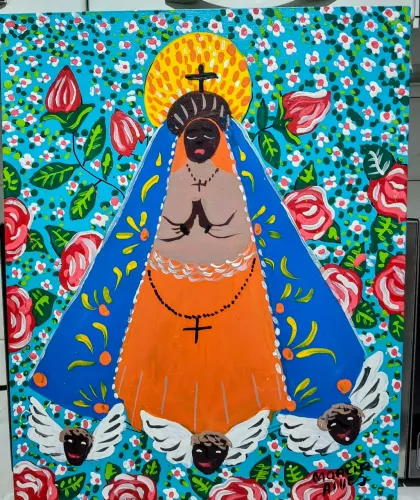 Moacir Alves artista naif 50x40 <br>Tela medida 50x40