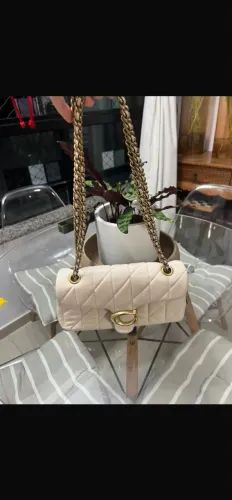 Bolsa Coach Original Tabby Quilted Matelassê Off-White com Corrente