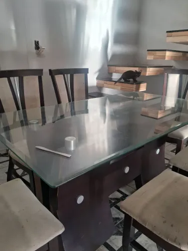 Mesa de vidro 6 cadeiras