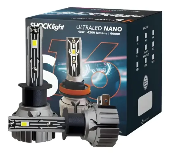 Lampada Shocklight (Par) - Ultra Led NANO S16 H7 - 6000k 4200l 40W - 9~18V 