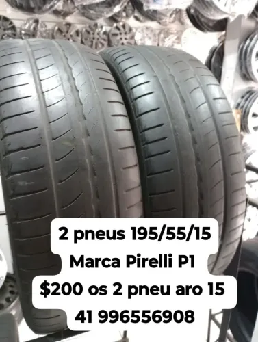 Pneus 195/55/15 marca Pirelli P1 $200 os 2 pneu aro 15 roda muito ainda não é remold