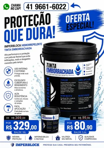 Tinta emborrachada repele água 18L