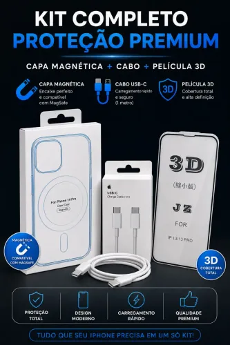 ? KIT PROTEÇÃO COMPLETA PARA IPHONE