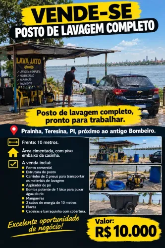 Vendo Lava-Jato Completo - Ponto + Equipamentos.
