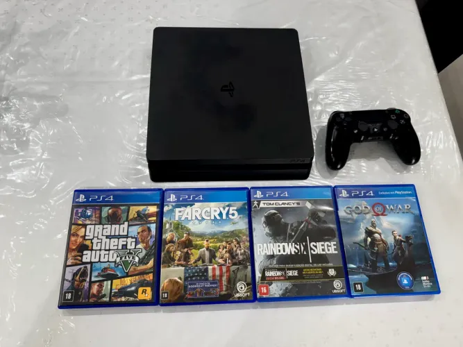 Playstation 4 Slim 500gb - 4 jogos inclusos