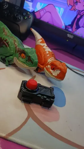 Kit 2 Dinossauros Raptors Jurassic World (Mattel) + Controle Interativo