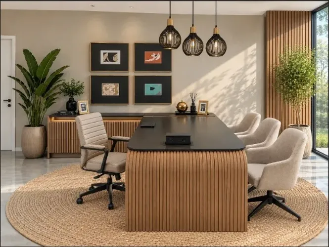 Mesa Executiva CEO Furniture Premium. Alto Padrão Em L Medidas L 270cm x L270cm x A74cm