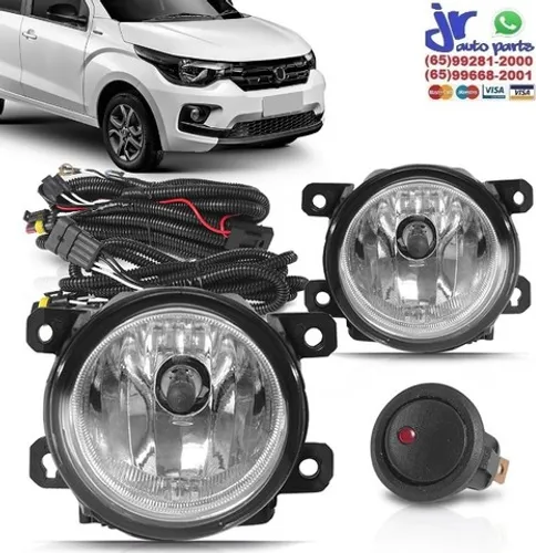 Kit Farol Milha Mobi 2016 2017 2018 2019 Auxiliar Neblina