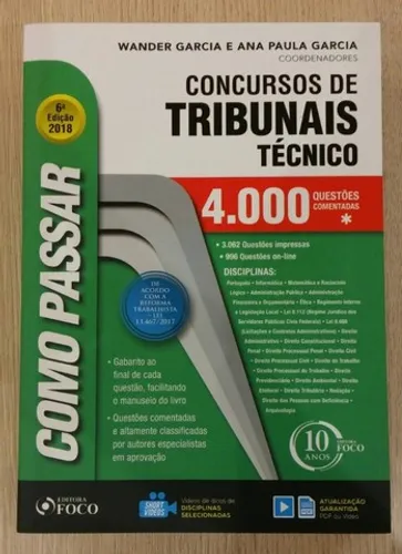 Como Passar Em Concursos De Tribunais Técnico - Nível Médio - 4.000 Questões - 2018
