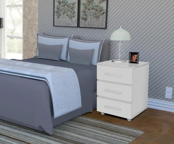 Criado Mesa de Cabeceira Ebano 3 Gavetas !! Pronta Entrega !!