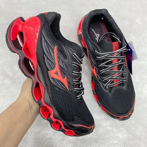 Tênis Mizuno Prophecy 11 Preto com vermelho lançamento