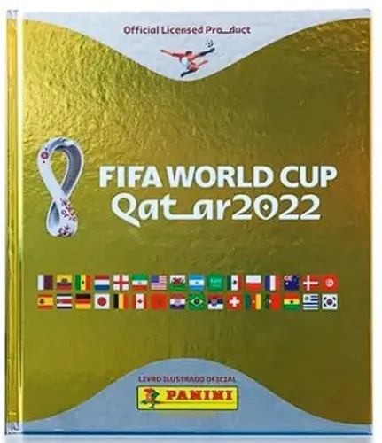 Álbum dourado fifa qatar 2022 panini capa dura edição limitada