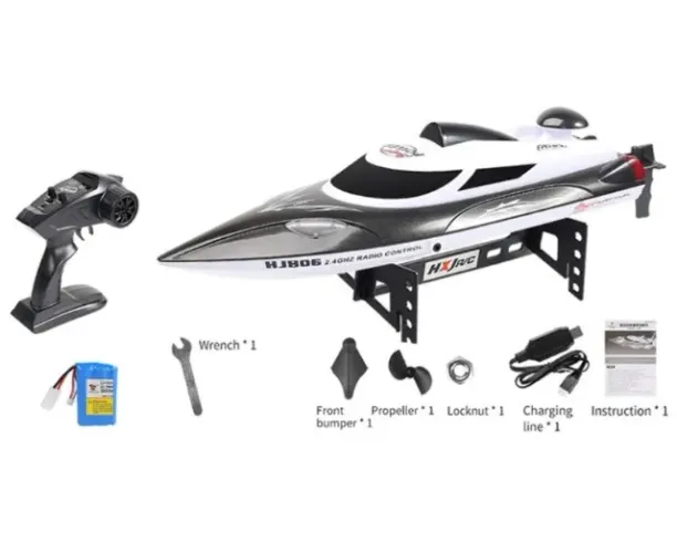 Lancha Barco HJ806 com Rádio Controle, Bateria e Carregador - 35km/h - Muito Top!