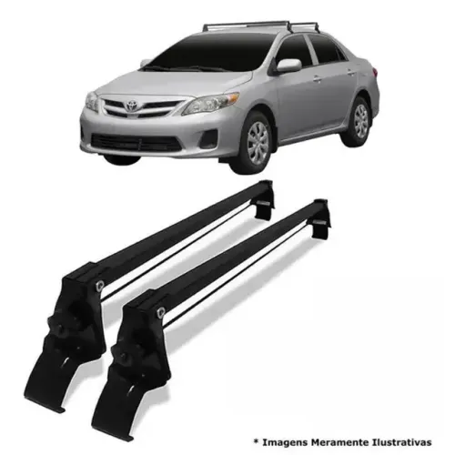 Rack Teto Toyota Corolla 2003 à 2012 - Preto Material Aço - VP 994
