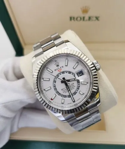 Relógio Rolex Sky-Dweller Branco Automático Novo 