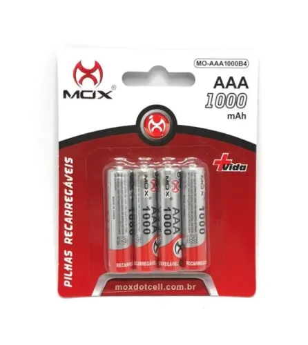Pilhas Recarregáveis Flex - AAA - 1000mAh Produto Novo na Embalagem Lacrada