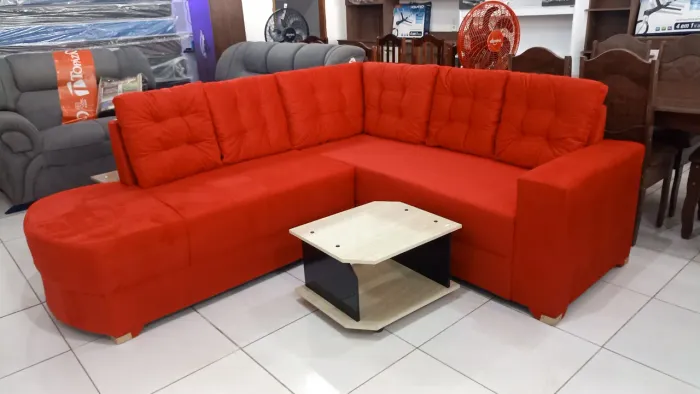 Sofá de Canto Vermelho - Novo