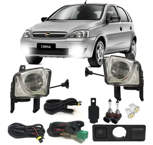 Kit Farol Milha Novo Corsa Montana 2002 2010 Bt Mod Original