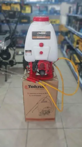 Pulverizador costal a gasolina com 2 lanças 25cc Tekna(Loja/Nova)