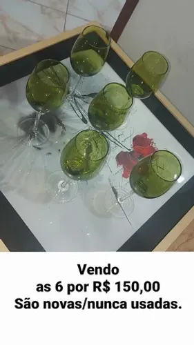 6 taças verdes nunca usadas.