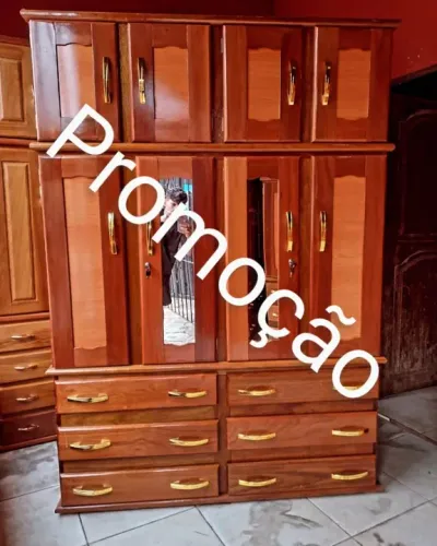 Guarda roupa de Madeira Maciça 8 Portas e 6 Gavetas