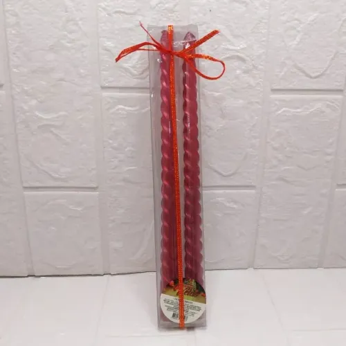 Vela Brilhante Com 2un 25cm Zf5029 - Vermelha
