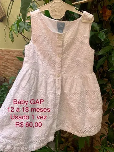Vestido branco GAp bebê menina batismo e etc