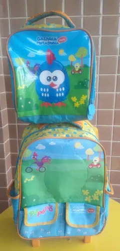 Mochila com lancheira da galinha pintadinha