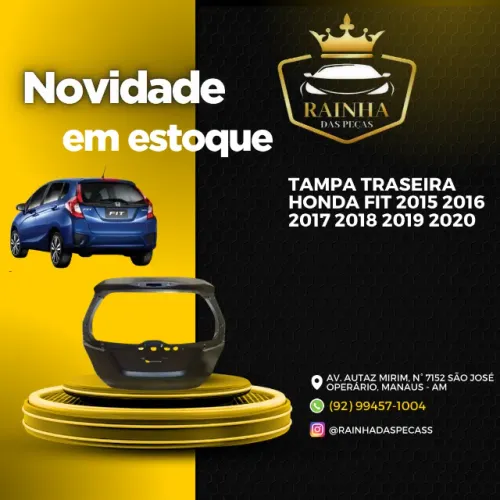 Tampa Traseira Honda Fit 2015 2016 2017 2018 2019 2020 Nova
